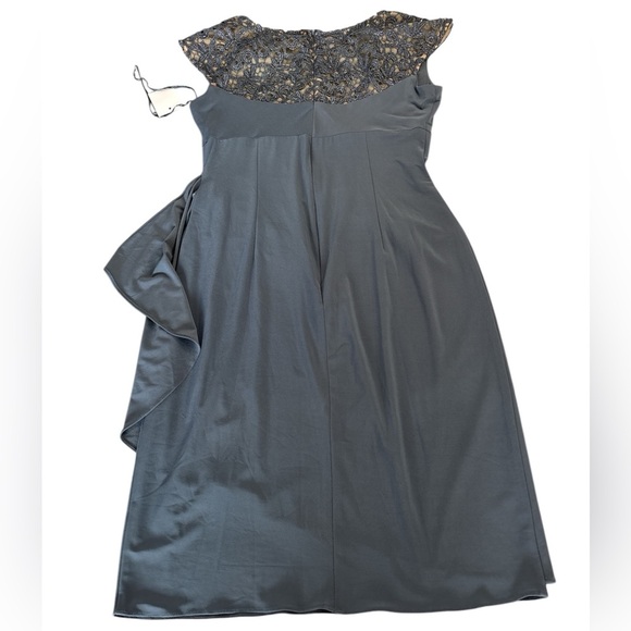 Alex Evenings Grey Cocktail Knee Length Cap Sleeve Dress Women's 8 NWT - Picture 7 of 9